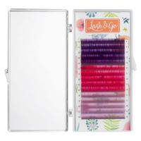 Цветные ресницы Lash&Go (микс) «Raspberry» 15 линий