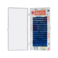 Омбре ресницы Lash&Go (Лэш гоу) (микс) Синий, 16 линий