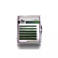 Двухтоновые ресницы Be Perfect (Би Перфект) зеленые, миксы 6 линий
