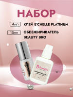 Набор Клей E'CHELLE PLATINUM, 4мл и Обезжириватель Beauty Bro 15ml